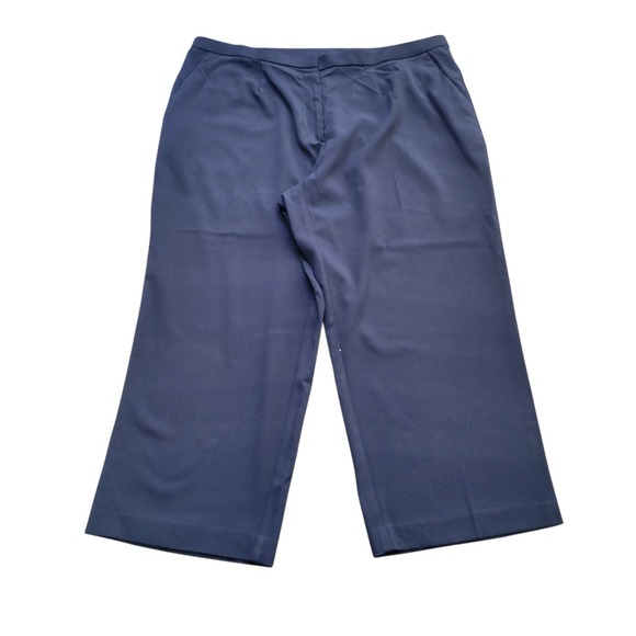 Sag Harbor Pants - Sag Harbor Stretch Navy Blue Wide Leg Cropped Pants Women 16W Culottes Capris